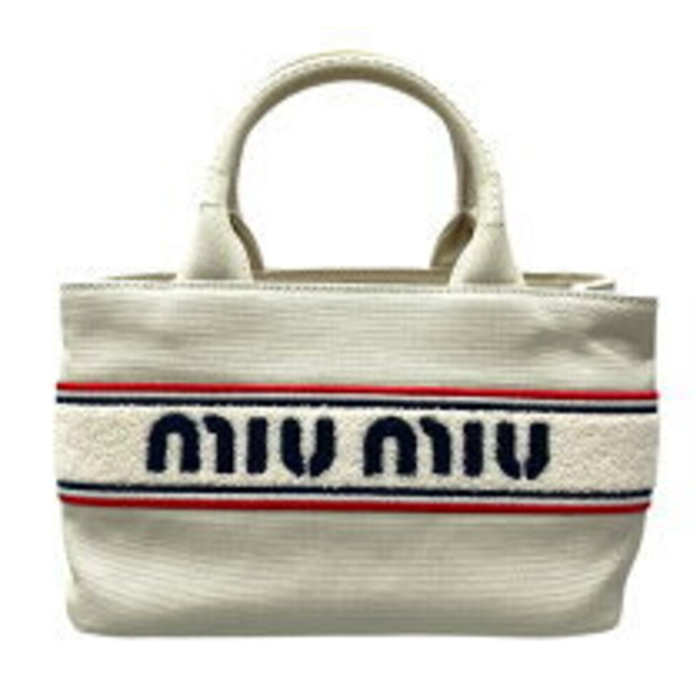 Miu Miu Bag Handbag Shoulder Gray Canvas